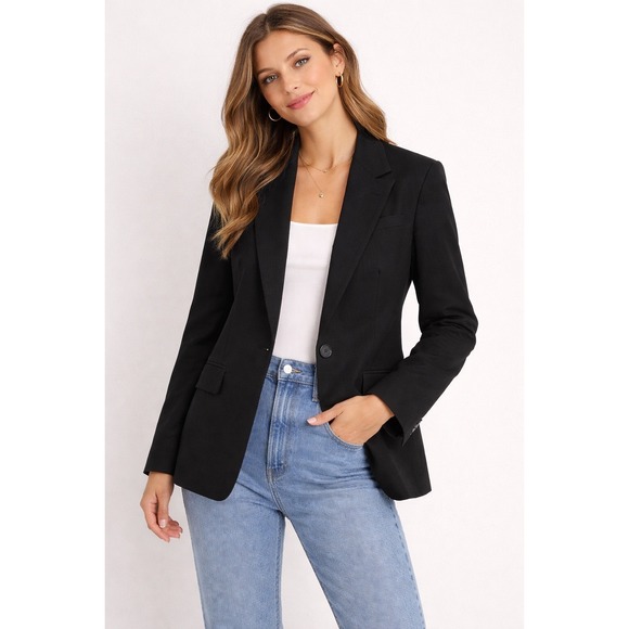 J.Crew Jackets & Blazers - J.Crew Willa Blazer Black Italian Wool Blend Single Button Jacket 6P Nova Fides